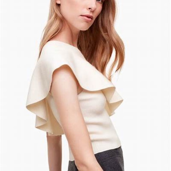 Aritzia Tops - Wilfred Georgine Knit Top Avorio Crop Small cream